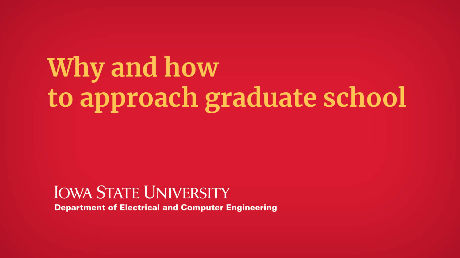 why and how to approach graduate school